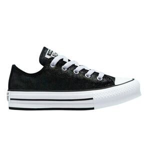 NEW Converse Chuck Taylor Lift Platform 5.5Y/ 7 Women's Black Iridescent Leather